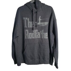 PORT & Company Mens  "The Rodfather" Fish Hoodie Gray Size 2XL Cotton Poly blend
